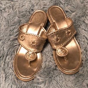 Gold Jack Rogers Wedges 7.5